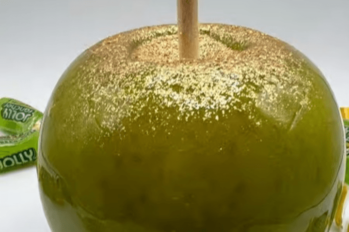 Green Jolly Rancher Caramel Apple