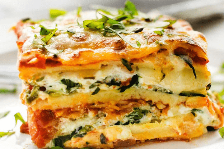 Vegetables Lasagna Creamy with Sauce
