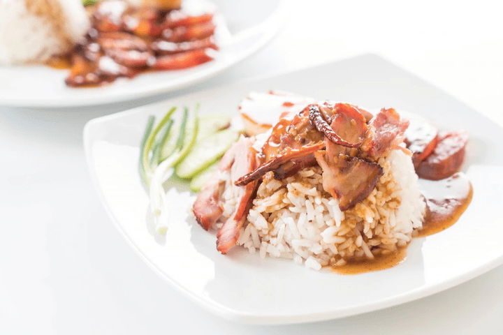 Crispy Pork Belly Over Rice