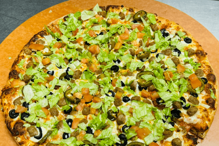 BEEF TACO PIZZA (MOZZARELLA CHEESE)