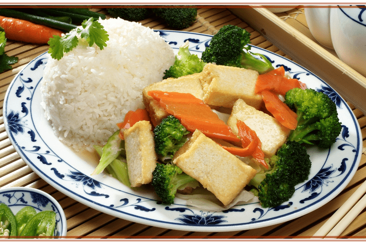 65. Steamed Rice with Vegetable & Tofu