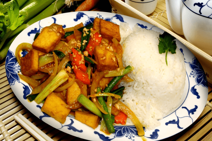 Curry Tofu Over Rice